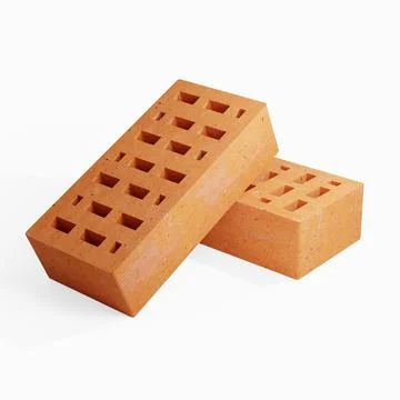 Brick isolated on white background. 3d render. Stock Illustration