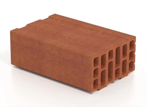 Brick isolated on white background. 3D illustration Illustrazione stock