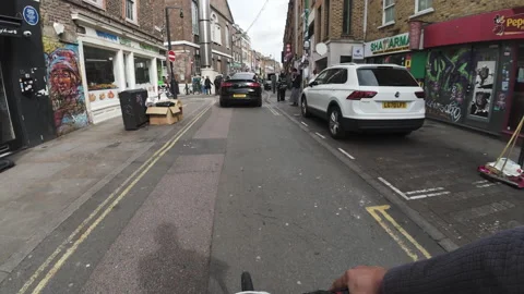 Brick Lane hyperlapse on bike. Video stock 271625332