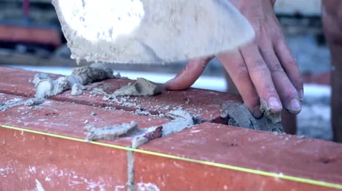 Brick Layer Close Up Stock Footage 35769606