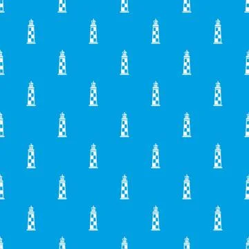 Brick lighthouse pattern seamless blue Stock Illustration