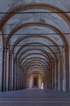 Brick Loggia Corridor Stock Photos