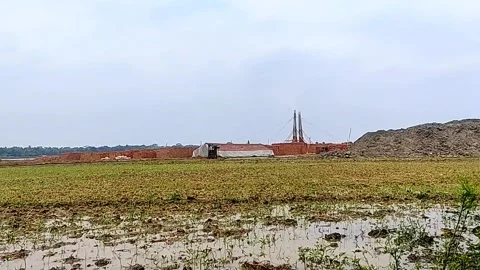 Brick making with mud Stock Footage 274540146
