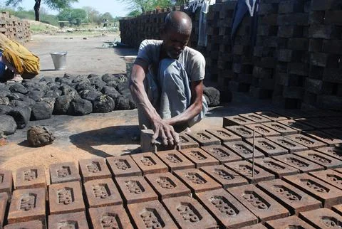 Brick making skill  Stock Photos