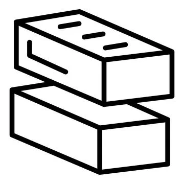 Brick mortar icon outline vector. Wall construction Stock Illustration