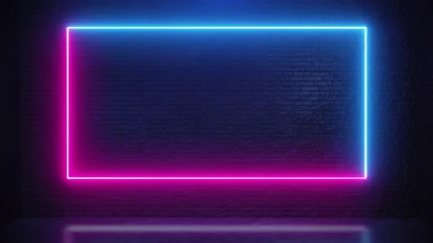 Brick Neon Frame Loop Animation Beautiful Background 10 bit Video stock 141188819