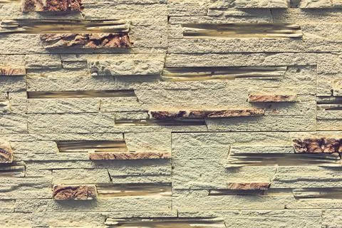 Brick orange wall, brick background. close up. toned Stock Photos