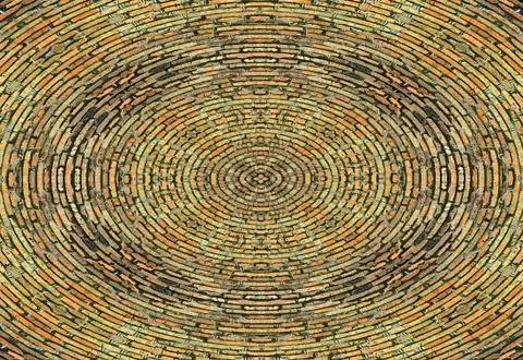 Brick Oval Abstraction Stock Photos