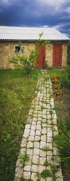 Brick path Stock Photos