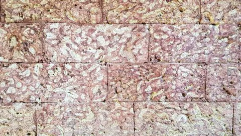 Brick pattern red concrete wall stone texture background Stock-Fotos