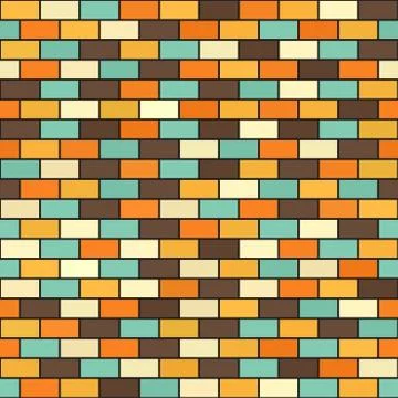 Brick pattern. Seamless vector brick wall background Illustrazione stock