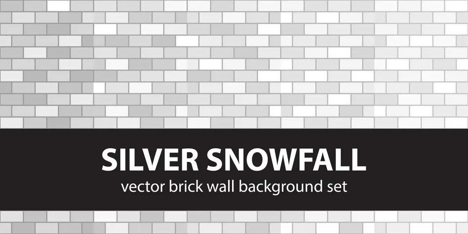 Brick pattern set "Silver Snowfall". Vector seamless brick wall backgrounds Stock Illustration
