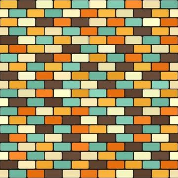 Brick pattern. Vector seamless brick wall background Illustrazione stock