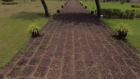 Brick paved pathway, Anjengo Fort, Thiruvananthapuram, Kerala Stock Footage 203921707