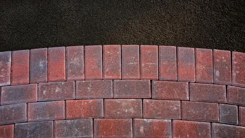 Brick Pavers During Installation Process 스톡 사진
