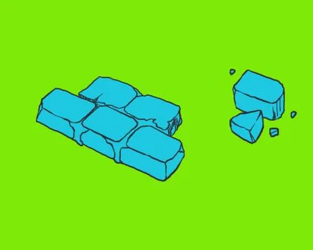 Brick in pieces Stock Illustration