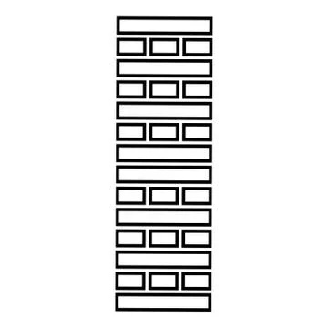 Brick Pillar Blocks in stack Jenga game for home adult and kids leisure Board Stock Illustration