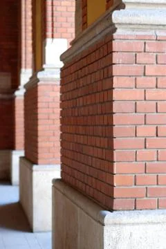 Brick Pillars in row Stock-Fotos