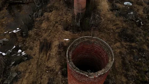 Brick pipes, collapsed brick pipe Stock Footage 205424785