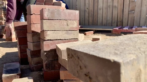Brick placement Stock Footage 126784783