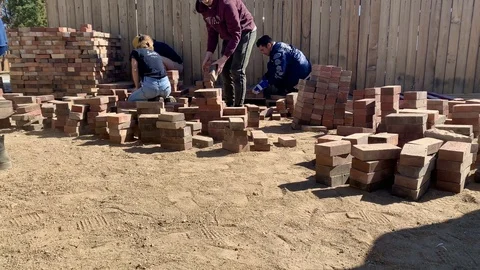 Brick placement Stock Footage 126784952