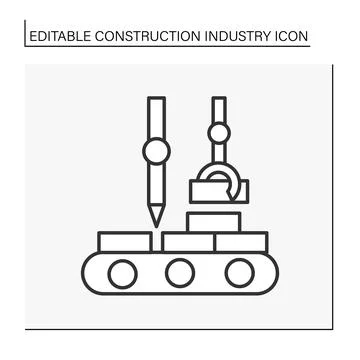 Brick production line icon Stock Illustration