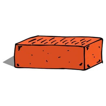 Brick. Red brick. Vector illustration of a red brick building. Hand drawn bui Ilustración de archivo