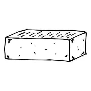 Brick. Red brick. Vector illustration of a red brick building. Hand drawn bui Ilustración de archivo