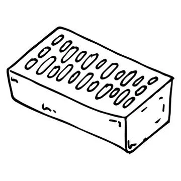 Brick. Red brick. Vector illustration of a red brick building. Hand drawn bui Ilustración de archivo