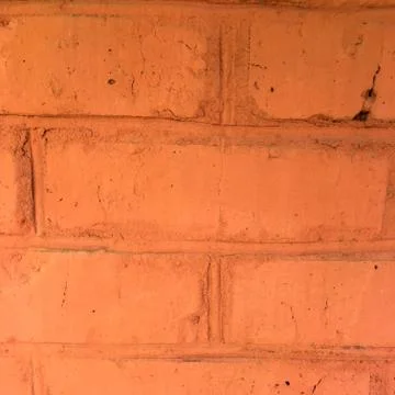 Brick red old wall. Bricks pattern. Close-up. Stock Photos