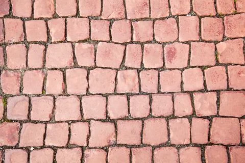 Brick red paving stone pattern Stock Photos