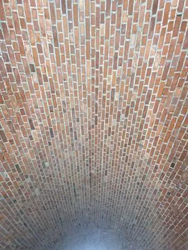 Brick red wall. background of a old brick house. Stock Photos