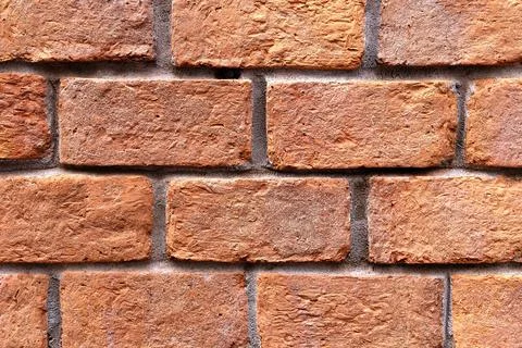Brick red wall. background of a old brick house. Foto stock