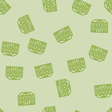 Brick school building line vector seamless pattern イラスト素材