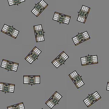 Brick school building vector seamless pattern イラスト素材