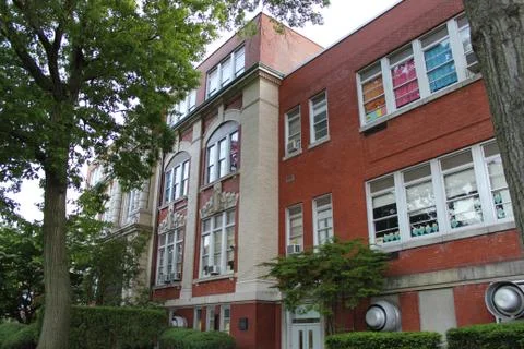 Brick School Front Stock Photos