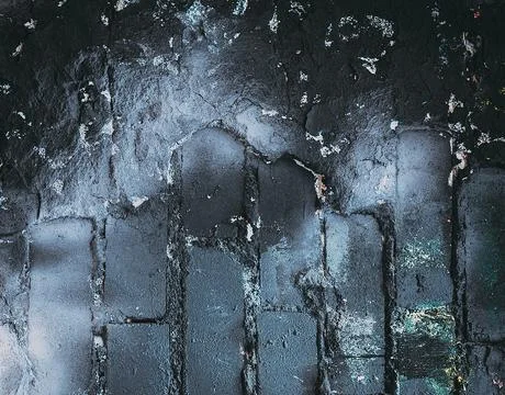 Brick Silver Wall. Rock background. Rock texture. Black texture. Dark marble. Stock Photos