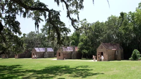 Brick Slave Quarters on the Boone Hall Plantation Charleston South Carolina Stock Footage 245008590