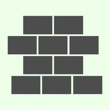 Brick solid icon. Building wall with bricks glyph style pictogram on white Stock Illustration