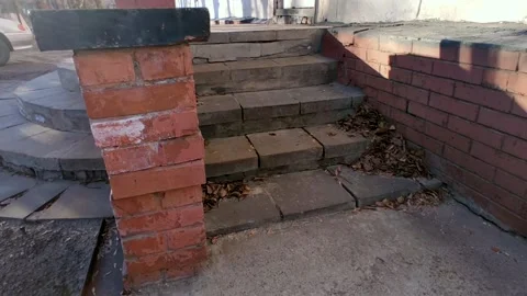 Brick staircase under the sun Stock Footage 219972773
