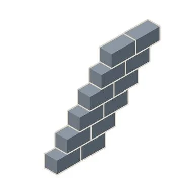 Brick stairs to the top. Construction of building Ilustración de archivo