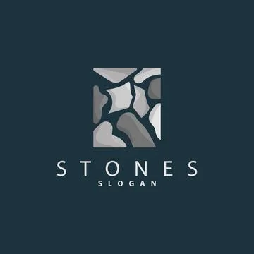 Brick Stone Logo, Premium Elegant Design, Vector Wallpaper Stone House, Ico.. Stock Illustration