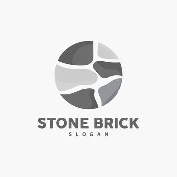 Brick Stone Logo, Premium Elegant Design, Vector Wallpaper Stone House, Ico.. Stock Illustration