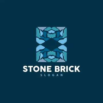 Brick Stone Logo, Premium Elegant Design, Vector Wallpaper Stone House, Ico.. Stock Illustration
