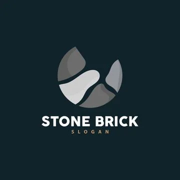 Brick Stone Logo, Premium Elegant Design, Vector Wallpaper Stone House, Ico.. Stock Illustration