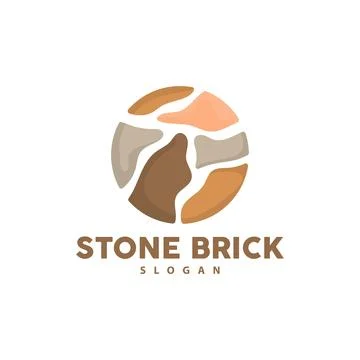 Brick Stone Logo, Premium Elegant Design, Vector Wallpaper Stone House, Ico.. Stock Illustration