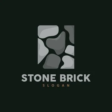 Brick Stone Logo, Premium Elegant Design, Vector Wallpaper Stone House, Ico.. Stock Illustration