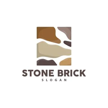 Brick Stone Logo, Premium Elegant Design, Vector Wallpaper Stone House, Ico.. Stock Illustration