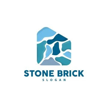 Brick Stone Logo, Premium Elegant Design, Vector Wallpaper Stone House, Ico.. Stock Illustration