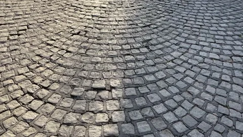 Brick Stone Road Sidewalk - landscape 60 fps 4K H264 Stock Footage 235542841